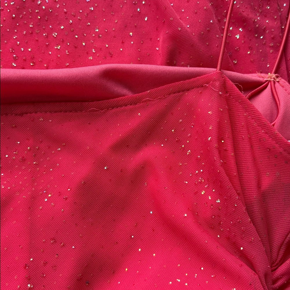 Vintage Maxi y2k Dress Hot Pink Sparkle S Iconic Fairy Princess Glitter Party - Picture 15 of 17
